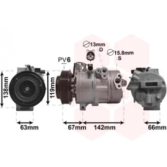 Compresseur, climatisation VAN WEZEL 8300K216