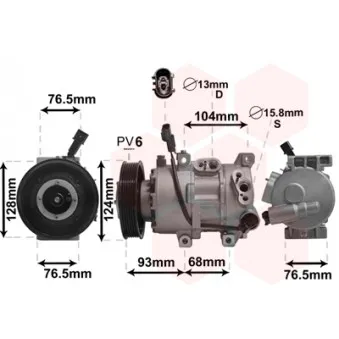 Compresseur, climatisation VAN WEZEL 8300K242