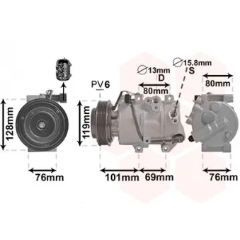 Compresseur, climatisation VAN WEZEL 8300K279