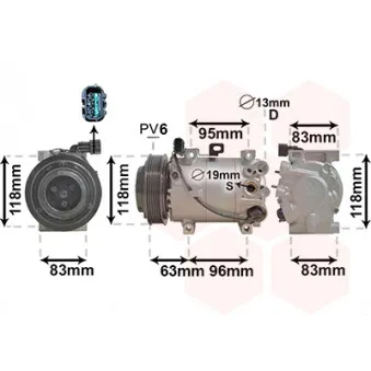 Compresseur, climatisation VAN WEZEL 8300K282