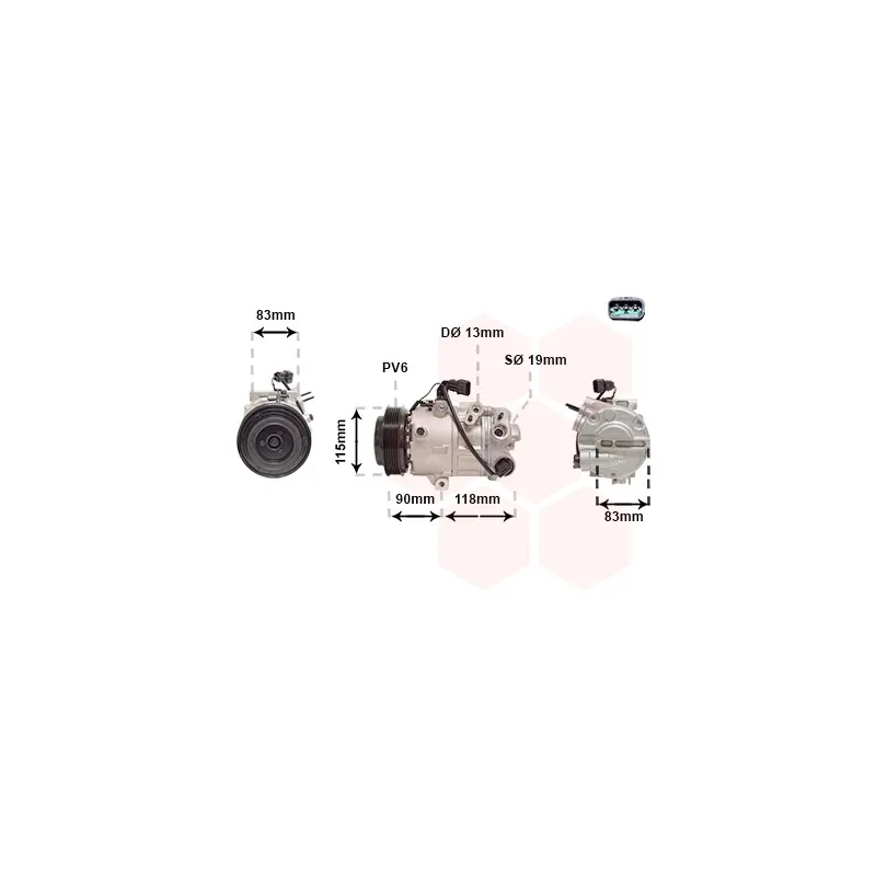 Compresseur, climatisation VAN WEZEL 8300K284