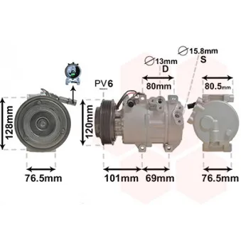 Compresseur, climatisation VAN WEZEL 8301K703