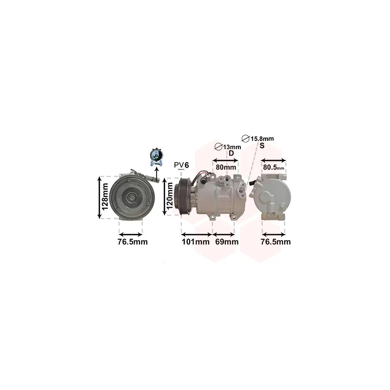 Compresseur, climatisation VAN WEZEL 8301K703