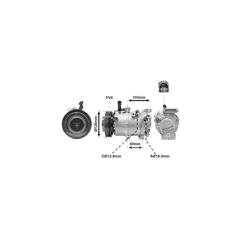 Compresseur, climatisation VAN WEZEL 8301K707