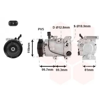 Compresseur, climatisation VAN WEZEL 8301K709