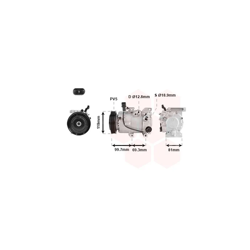 Compresseur, climatisation VAN WEZEL 8301K709
