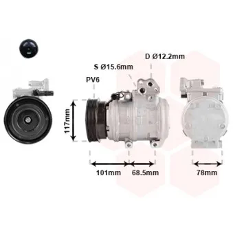 Compresseur, climatisation VAN WEZEL 8301K715