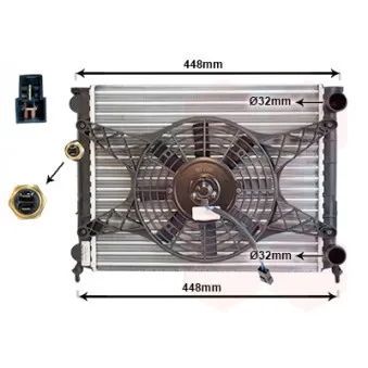 Radiateur, refroidissement du moteur VAN WEZEL 98002003