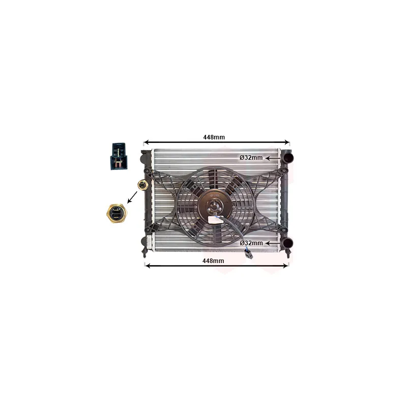 Radiateur, refroidissement du moteur VAN WEZEL 98002003