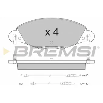 Jeu de 4 plaquettes de frein avant BREMSI