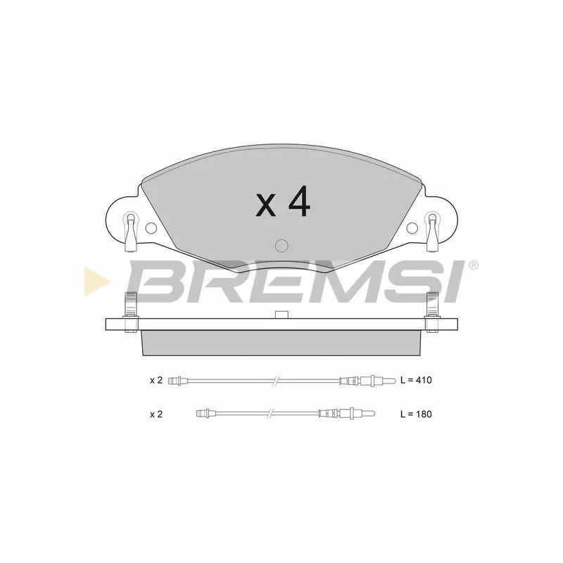 Jeu de 4 plaquettes de frein avant BREMSI BP2937