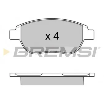Jeu de 4 plaquettes de frein avant BREMSI BP2972