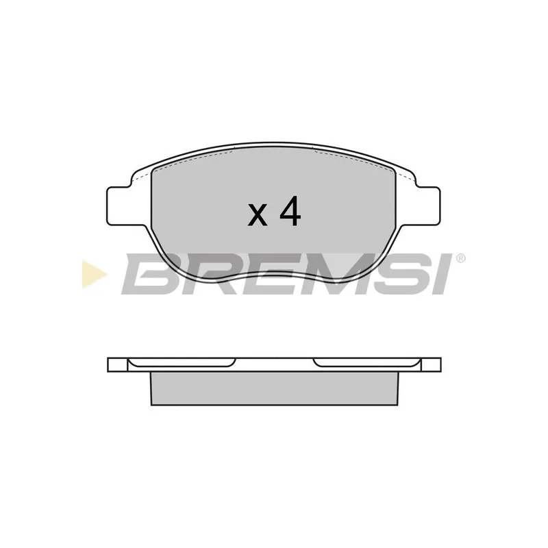 Jeu de 4 plaquettes de frein avant BREMSI BP2972