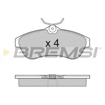 Jeu de 4 plaquettes de frein avant BREMSI