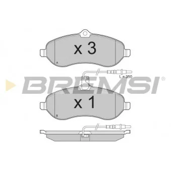 Jeu de 4 plaquettes de frein avant BREMSI