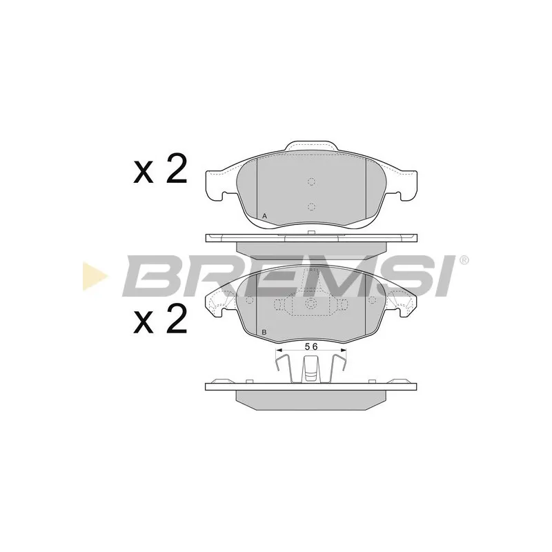 Jeu de 4 plaquettes de frein avant BREMSI BP3329
