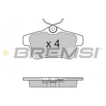 Jeu de 4 plaquettes de frein arrière BREMSI