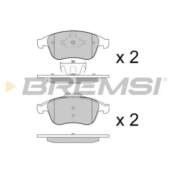 Jeu de 4 plaquettes de frein avant BREMSI BP3430