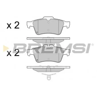 Jeu de 4 plaquettes de frein arrière BREMSI BP3465