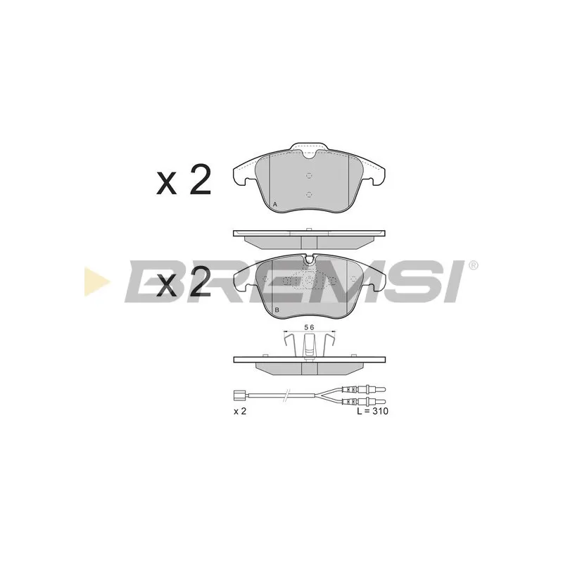 Jeu de 4 plaquettes de frein avant BREMSI BP3487