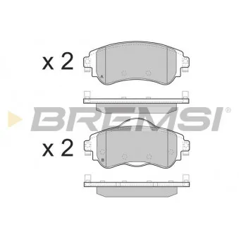 Jeu de 4 plaquettes de frein avant BREMSI