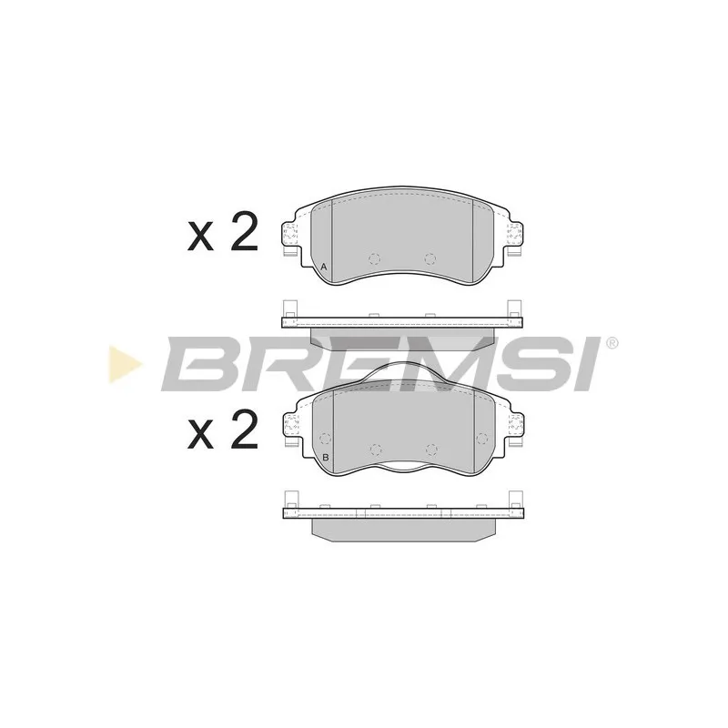 Jeu de 4 plaquettes de frein avant BREMSI BP3491