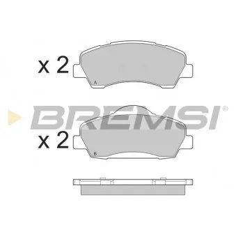 Jeu de 4 plaquettes de frein avant BREMSI