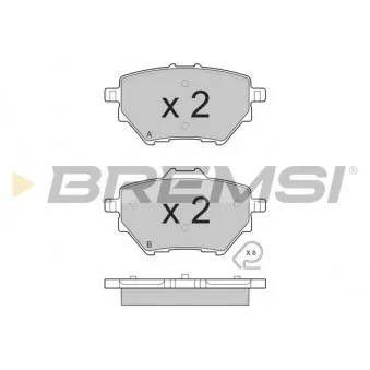 Jeu de 4 plaquettes de frein arrière BREMSI BP3561