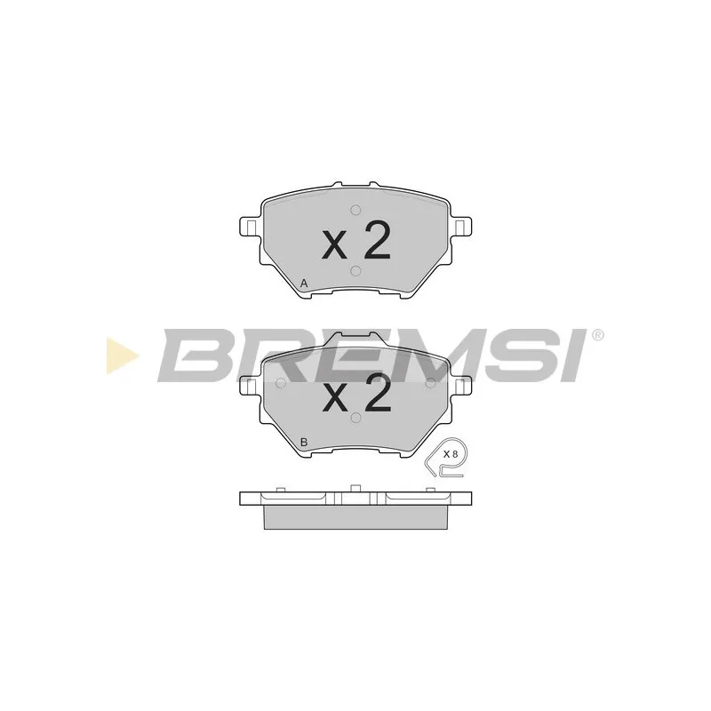 Jeu de 4 plaquettes de frein arrière BREMSI BP3561