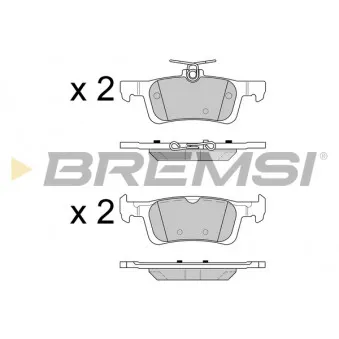 Jeu de 4 plaquettes de frein arrière BREMSI BP3602
