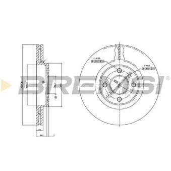 Jeu de 2 disques de frein avant BREMSI CD7124V