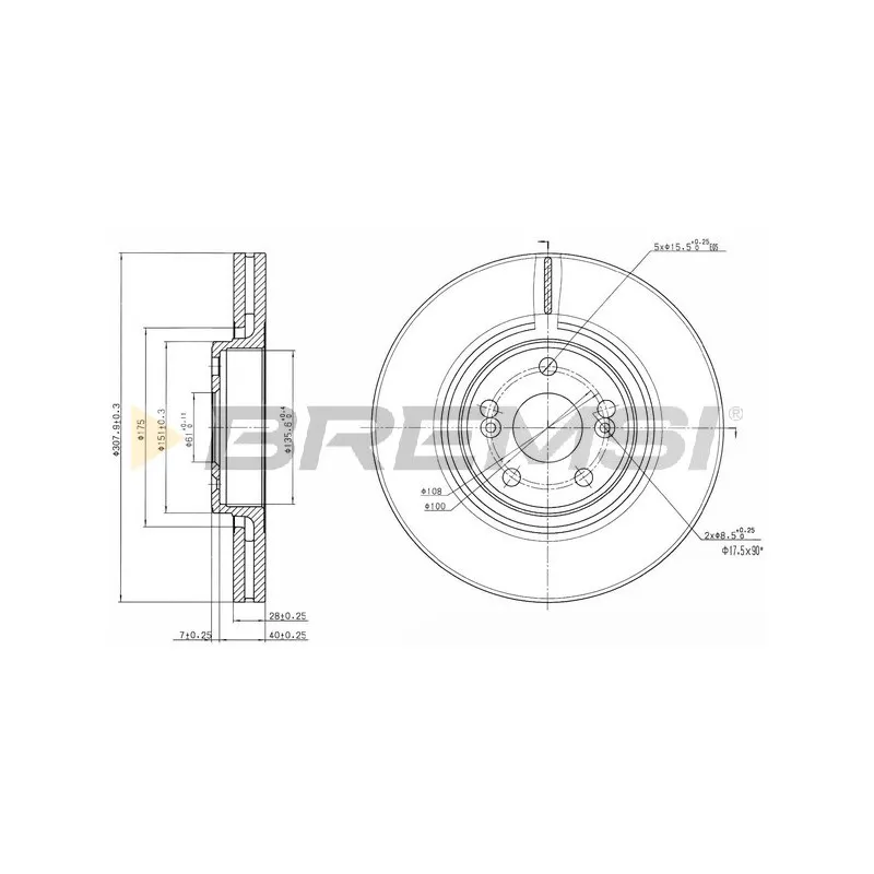Jeu de 2 disques de frein avant BREMSI CD7368V