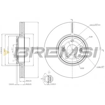 Jeu de 2 disques de frein avant BREMSI CD7405V