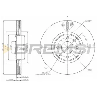 Jeu de 2 disques de frein avant BREMSI CD7442V