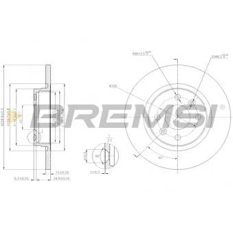 Jeu de 2 disques de frein avant BREMSI CD7502S