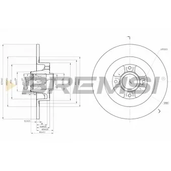 Jeu de 2 disques de frein arrière BREMSI CD7570S