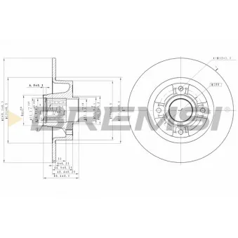 Jeu de 2 disques de frein arrière BREMSI CD7571S