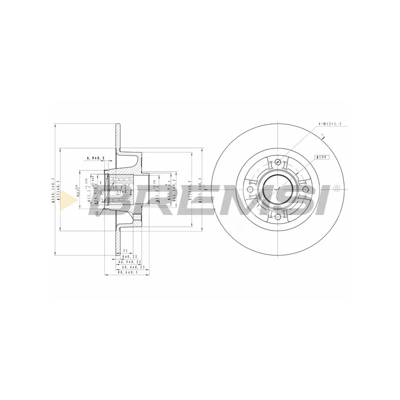 Jeu de 2 disques de frein arrière BREMSI CD7571S