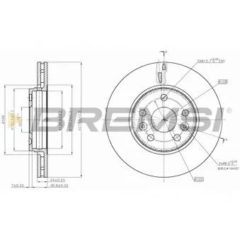 Jeu de 2 disques de frein avant BREMSI CD7733V