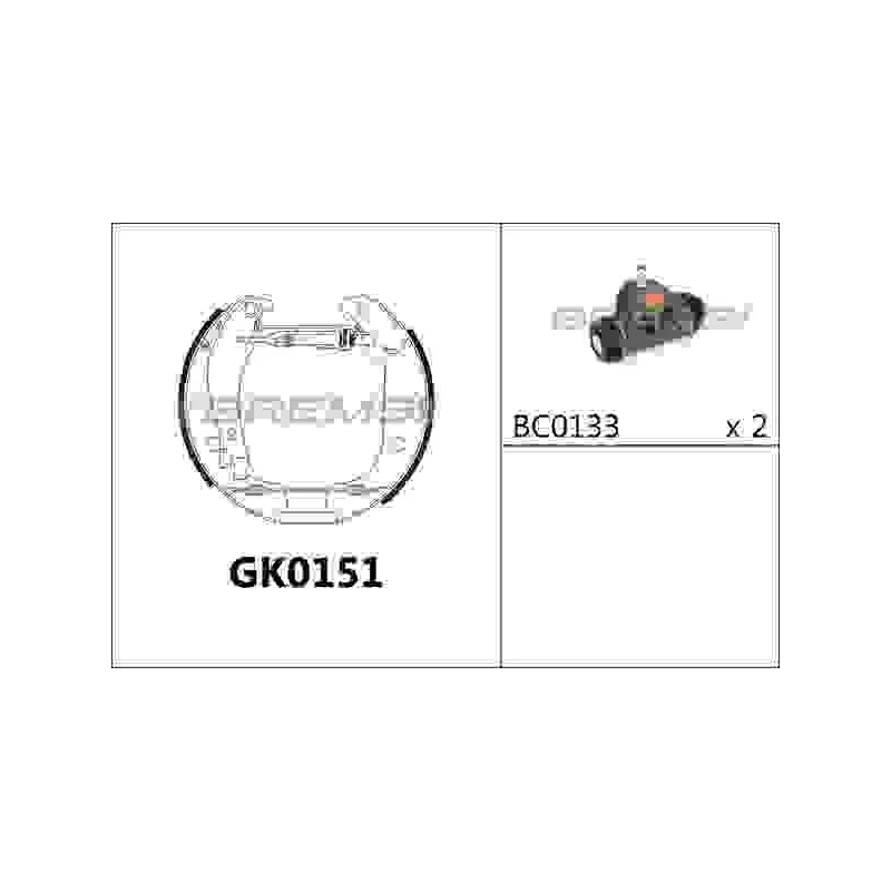 Kit de freins arrière (prémontés) BREMSI GK0151