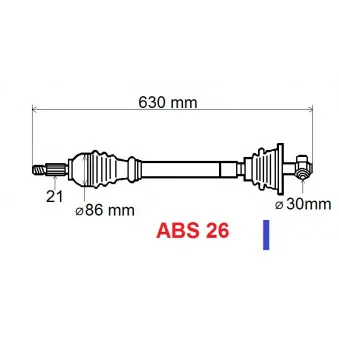 Arbre de transmission avant gauche GRESA T5030 Z