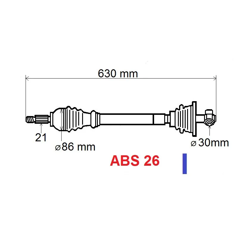 Arbre de transmission avant gauche GRESA T5030 Z