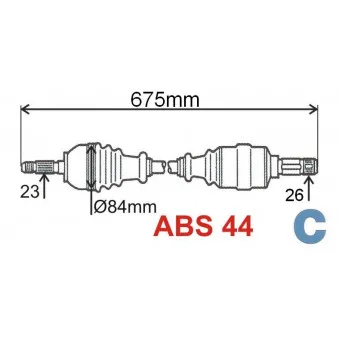 Arbre de transmission avant gauche GRESA T5047 Z