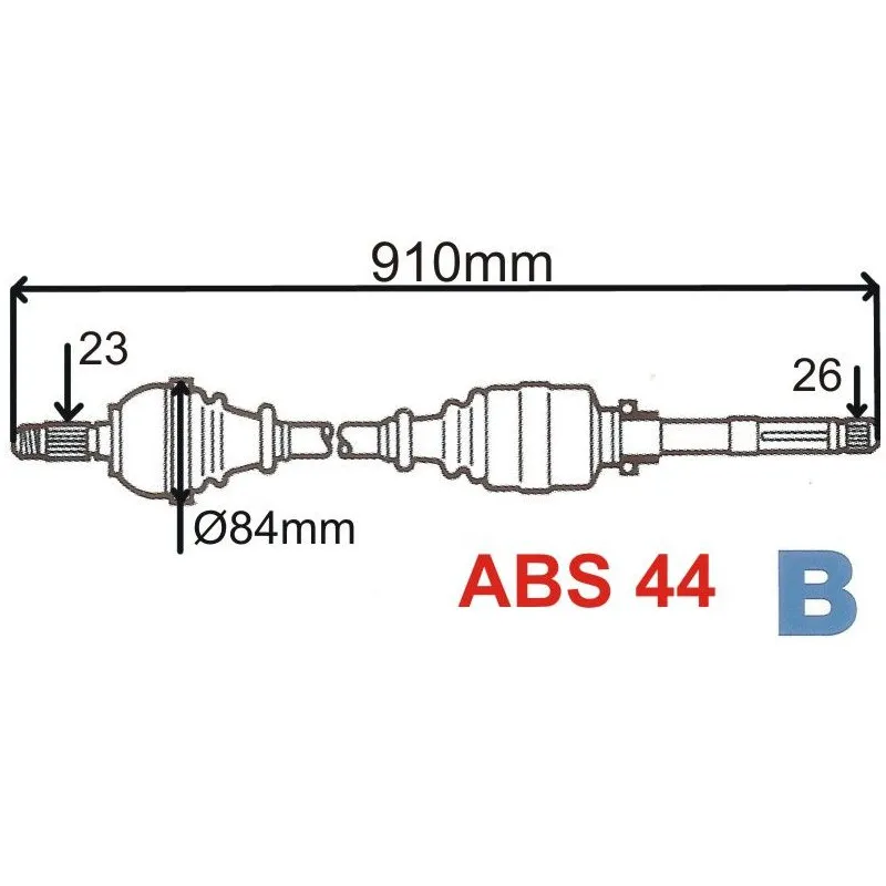 Arbre de transmission avant droit GRESA T5048 Z