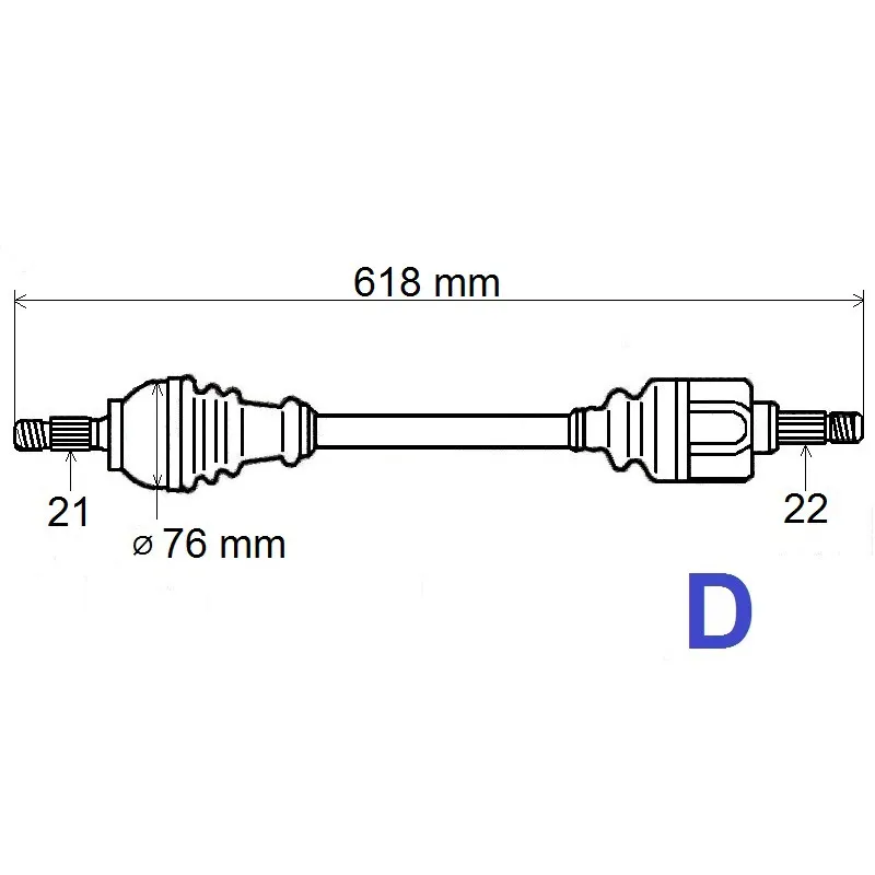 Arbre de transmission avant gauche GRESA T5079