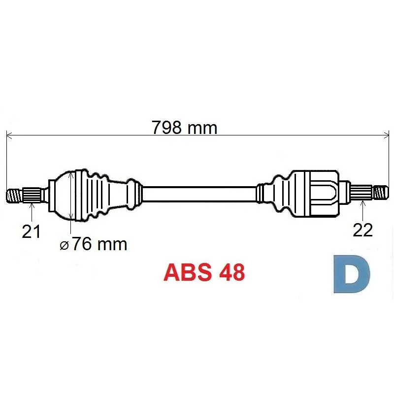 Arbre de transmission GRESA T5085 Z