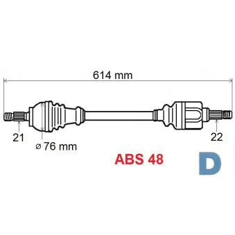 Arbre de transmission GRESA T5086 Z