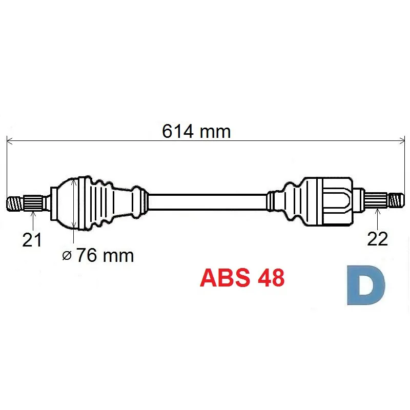Arbre de transmission GRESA T5086 Z