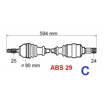 Arbre de transmission GRESA T5094 Z1