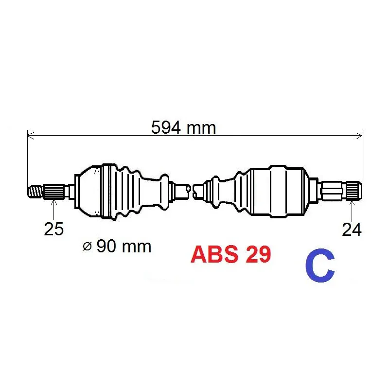 Arbre de transmission GRESA T5094 Z1